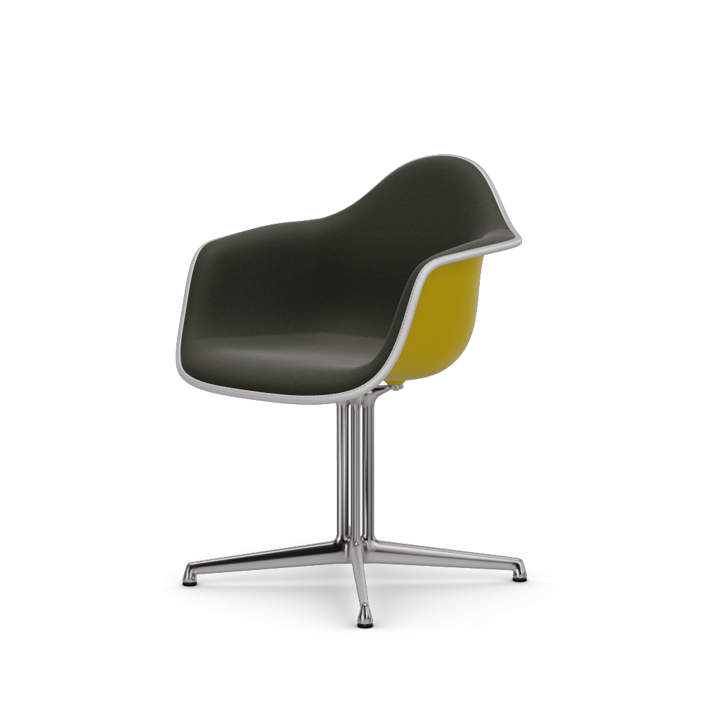 EAMES Plastic Armchair Dal (with Full Upholstery) (Color of Seat Shell -SUNLIGHT) (Request Info)