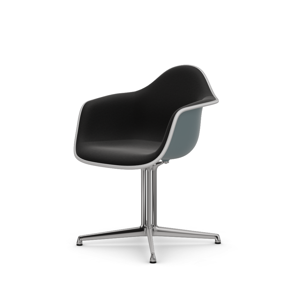 EAMES Plastic Armchair Dal (with Full Upholstery) (Color of Seat Shell -Ice Grey) (Request Info)