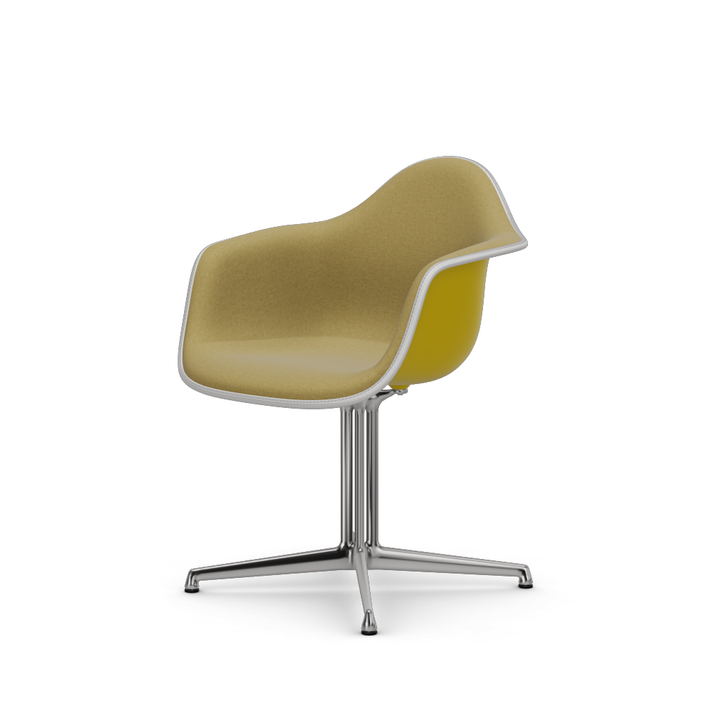 EAMES Plastic Armchair Dal (with Full Upholstery) (Color of Seat Shell -SUNLIGHT) (Request Info)