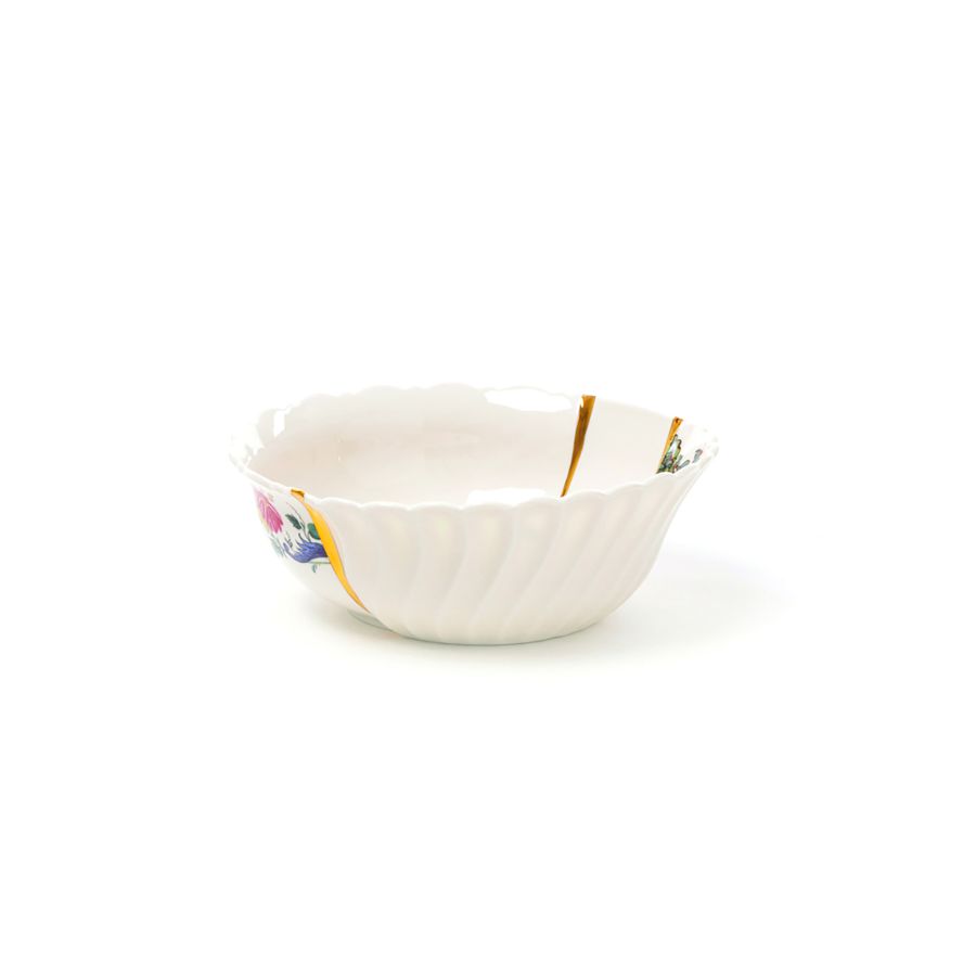 Porcelain and gold plated Salad Bowl Kintsugi by Seletti #No.2