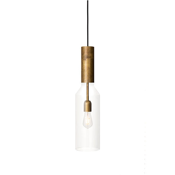 Fenomen Narrow Pendant Lamp by Konsthandverk #Clear Glass & Brass