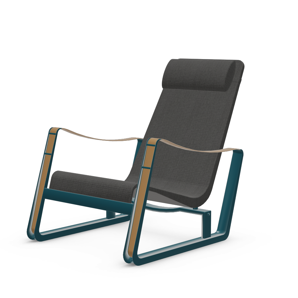 Cite Lounge Chair (Prouve Bleu Dynastie powder-coated (smooth)) by Vitra