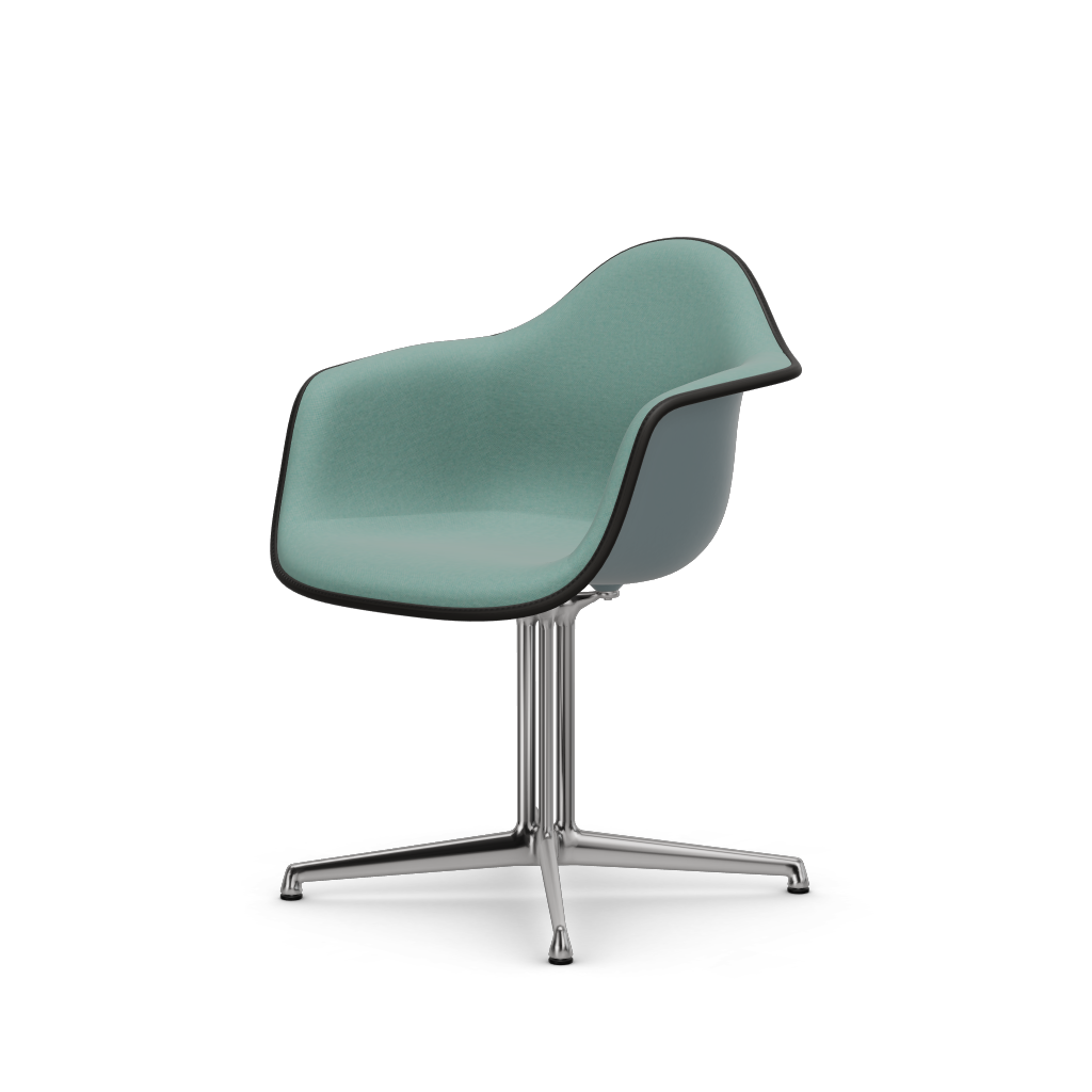 EAMES Plastic Armchair Dal (with Full Upholstery) (Color of Seat Shell -Ice Grey) (Request Info)