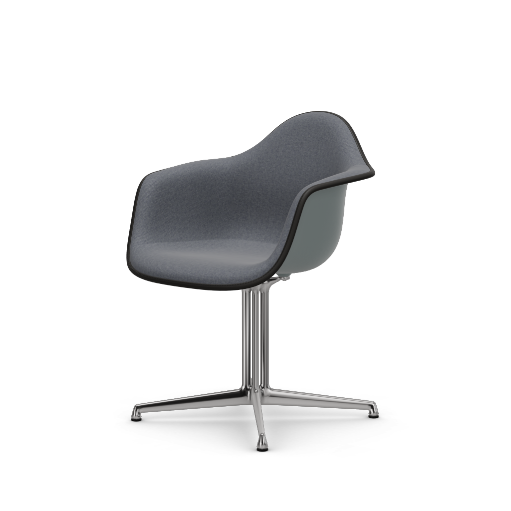 EAMES Plastic Armchair Dal (with Full Upholstery) (Color of Seat Shell -Light Grey) (request info)