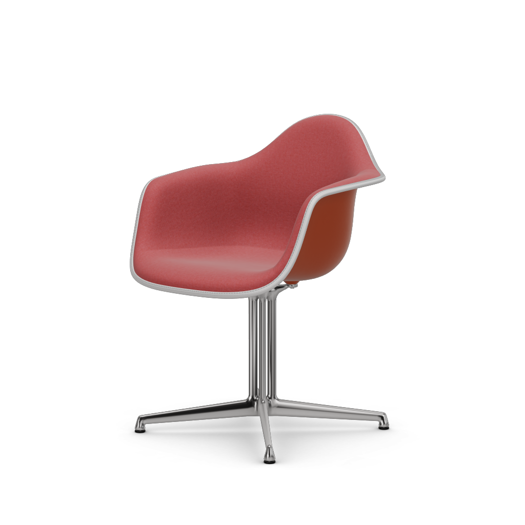 EAMES Plastic Armchair Dal (with Full Upholstery) (Color of Seat Shell -Rusty Orange) (Request Info)