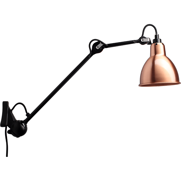 N222 Wall Lamp by Lampe Gras #Mat Black & Copper/white