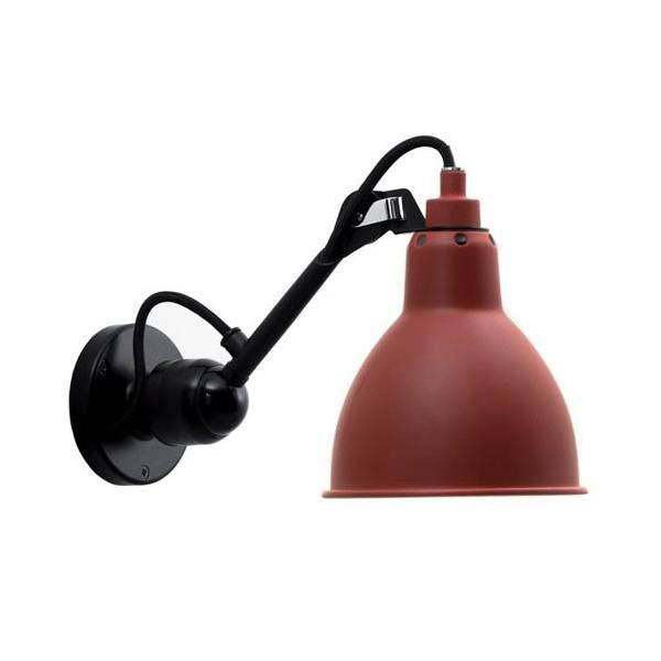 N304 Wall Lamp by Lampe Gras #Mat Black & Mat Red Hardwired