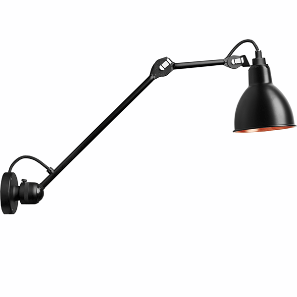 N304 L40 Wall Lamp by Lampe Gras #Mat Black & Mat Black/copper Hardwired