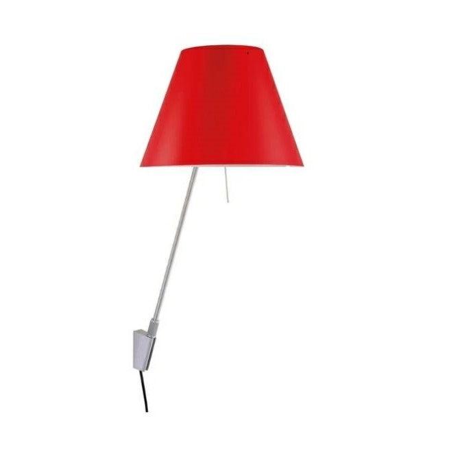 Costanzina Wall Lamp by Luceplan #Aluminum M. Red Shade