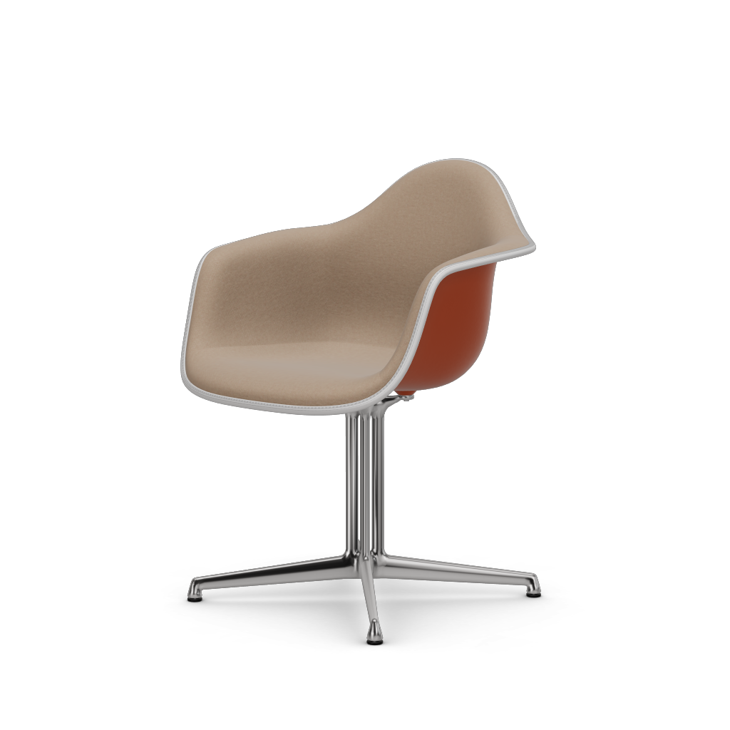 EAMES Plastic Armchair Dal (with Full Upholstery) (Color of Seat Shell -Rusty Orange) (Request Info)