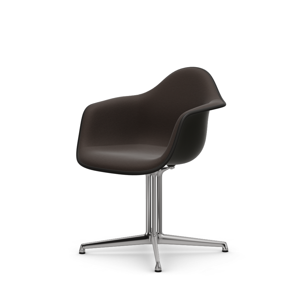 EAMES Plastic Armchair Dal (with Full Upholstery) (COLOUR OF SEAT SHELL -Deep Black) (Request Info)