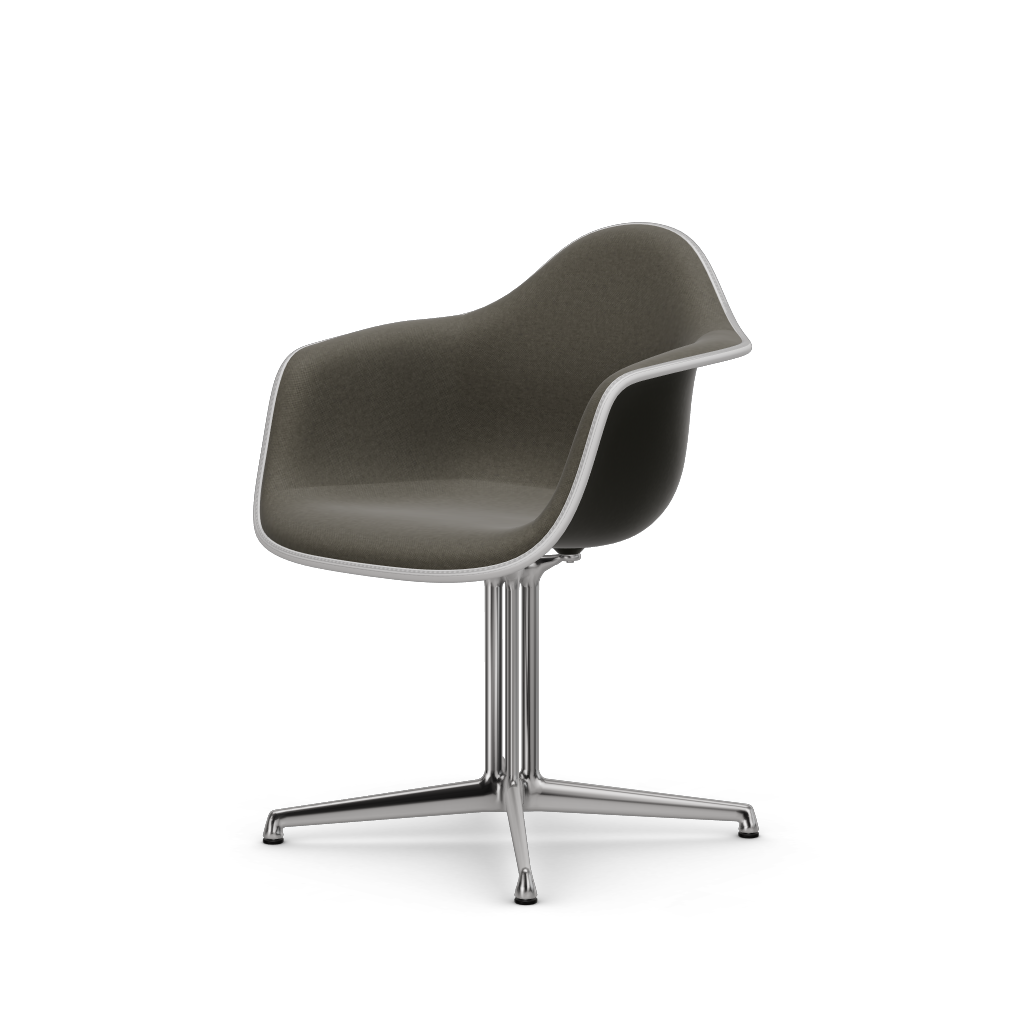 EAMES Plastic Armchair Dal (with Full Upholstery) (COLOUR OF SEAT SHELL -Deep Black) (Request Info)