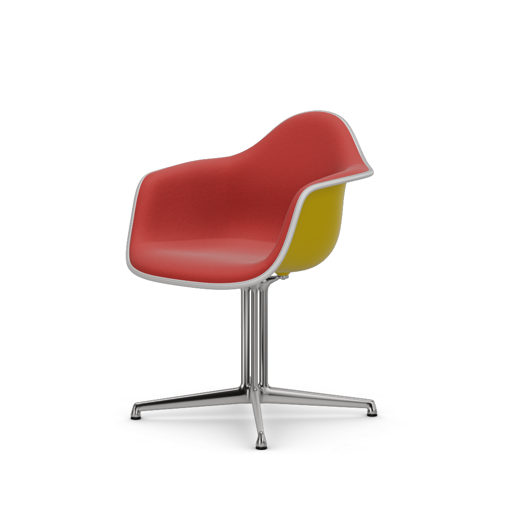 EAMES Plastic Armchair Dal (with Full Upholstery) (Color of Seat Shell -SUNLIGHT) (Request Info)