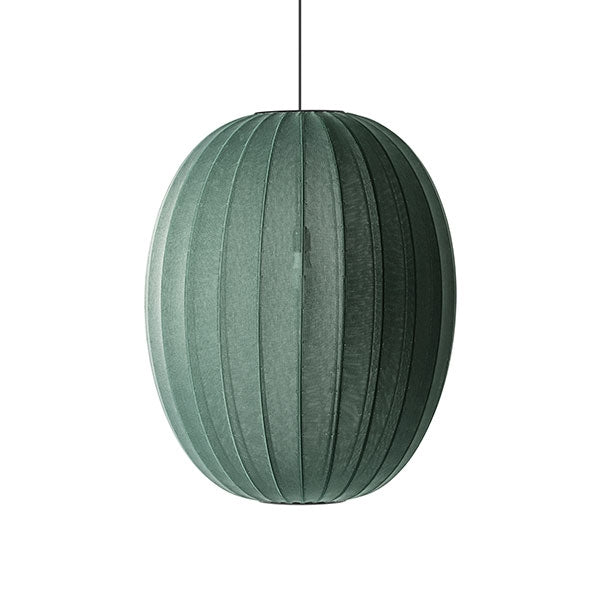 Knit-Wit High Oval Pendant Lamp Ø65 by Made By Hand #Tweed Green