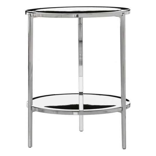 Tambour side table by Magis #65 cm, polished aluminium #