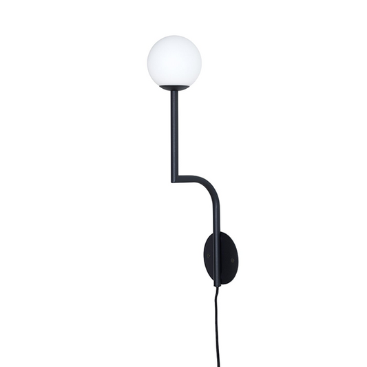 MOBIL 46 Wall Lamp by Pholc #Black/Opal Hardwired