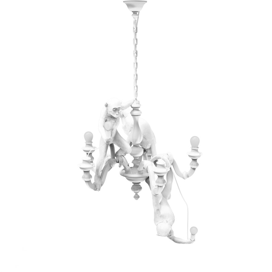 LED resin chandelier MONKEY CHANDELIER by Seletti #White