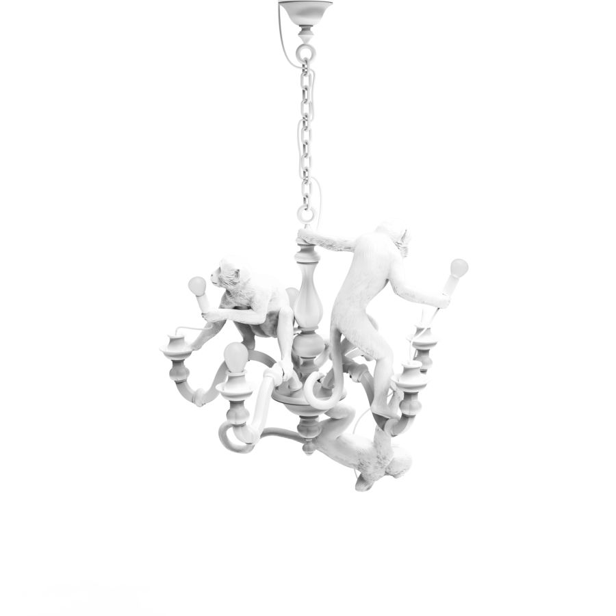 LED resin chandelier MONKEY CHANDELIER by Seletti #White