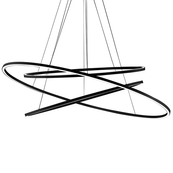 Ellisse Triple - Led Extruded Aluminium Pendant Lamp by Nemo #Black