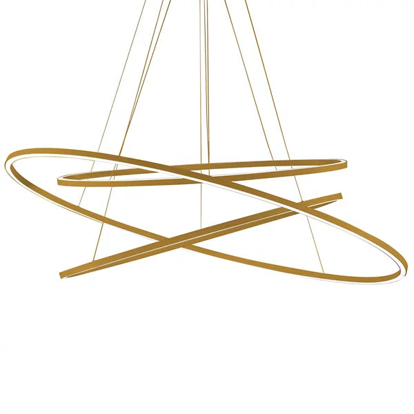 Ellisse Triple - Led Extruded Aluminium Pendant Lamp by Nemo #Gold painted