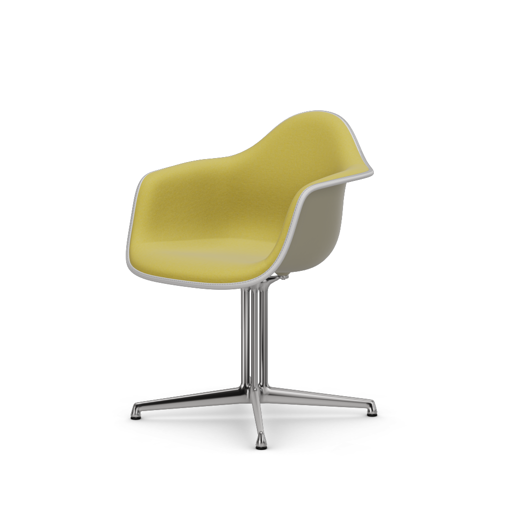 EAMES Plastic Armchair Dal (with Full Upholstery) (Color of Seat Shell -PEBBLE) (Request Info)