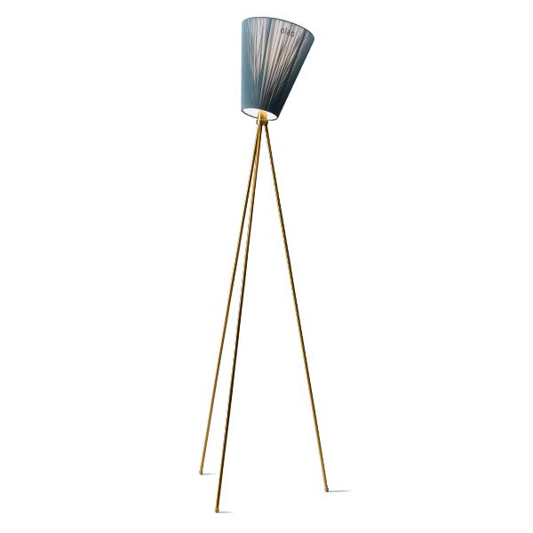 Oslo Wood Floor Lamp by Northern #Gold Base & Green Shade