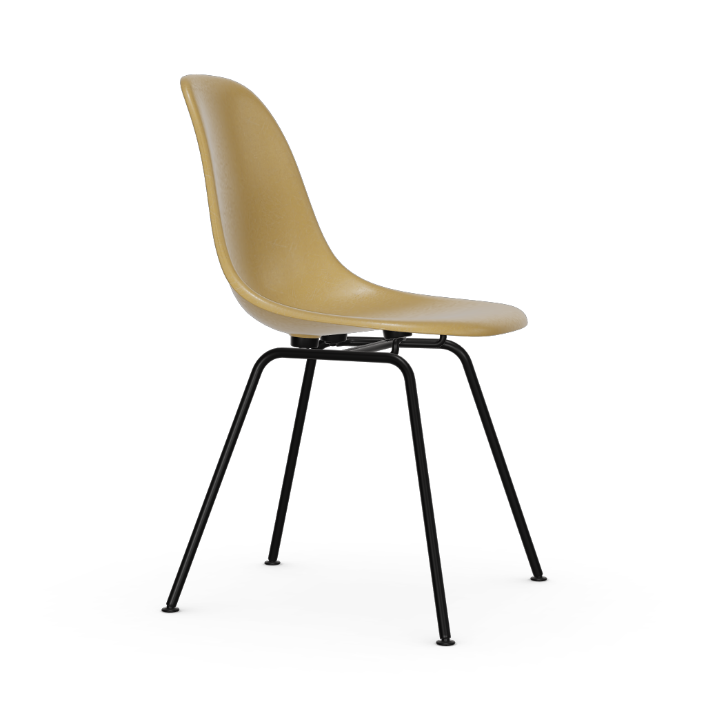 Eames Fiberglass Side Chair Dsx (Without Upholstery) by Vitra #powder-coated basic dark / Eames light ochre