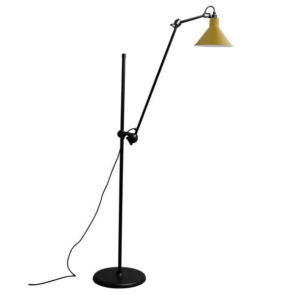 N215 Floor Lamp by Lampe Gras #Mat Black & Mat Yellow