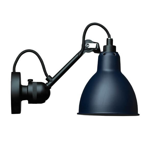 N304 Wall Lamp by Lampe Gras #Mat Black & Mat Blue Hardwired