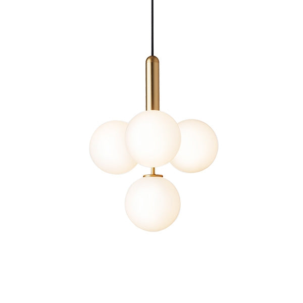 Miira 4 Pendant Lamp by Nuura #Brass & Opal White