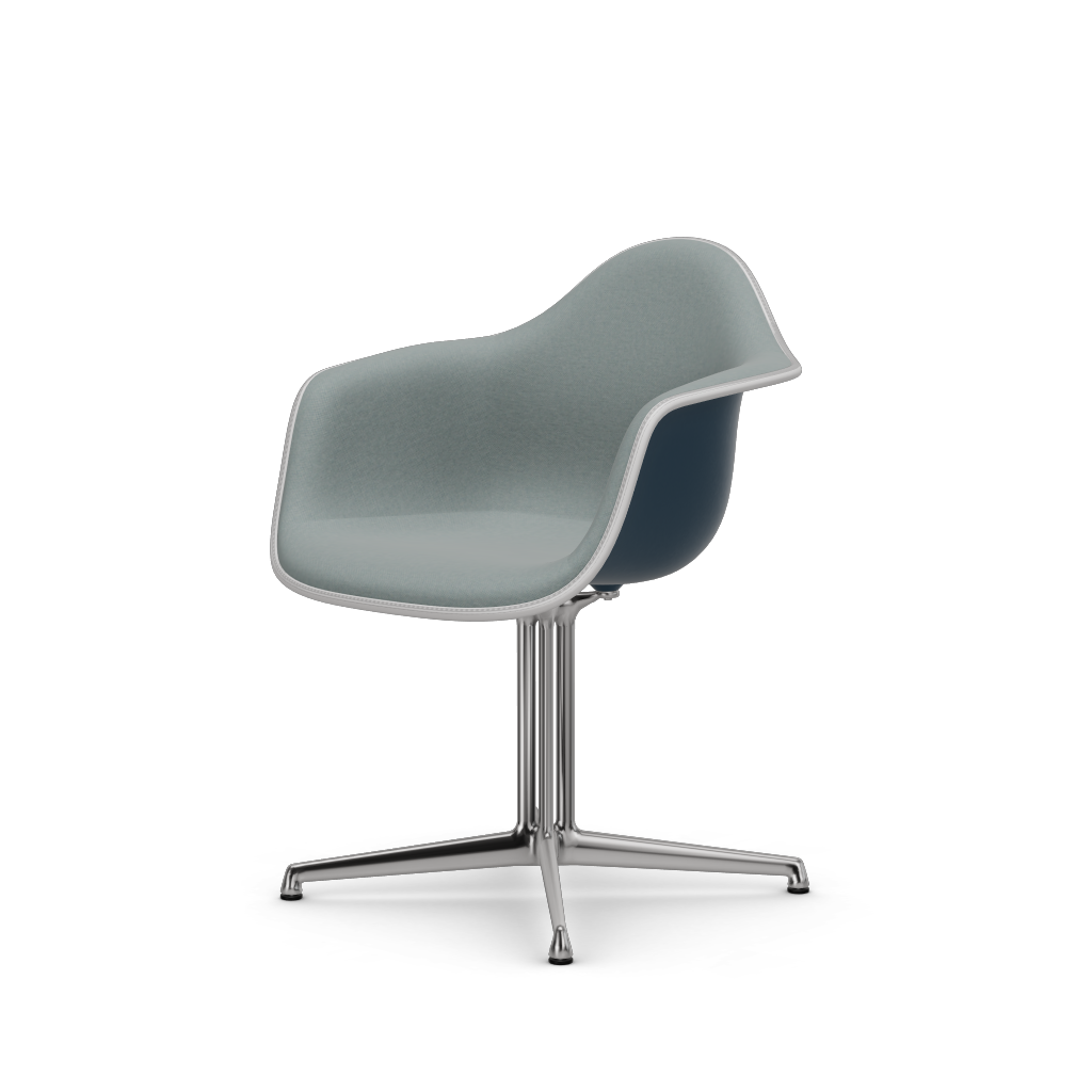 EAMES Plastic Armchair Dal (with Full Upholstery) (Color of Seat Shell -Sea Blue) (Request Info)