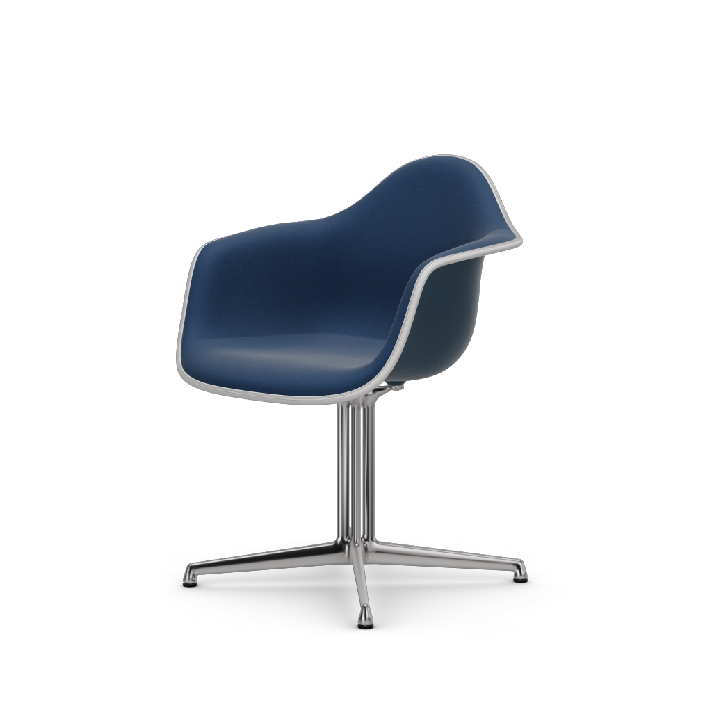 EAMES Plastic Armchair Dal (with Full Upholstery) (Color of Seat Shell -Sea Blue) (Request Info)