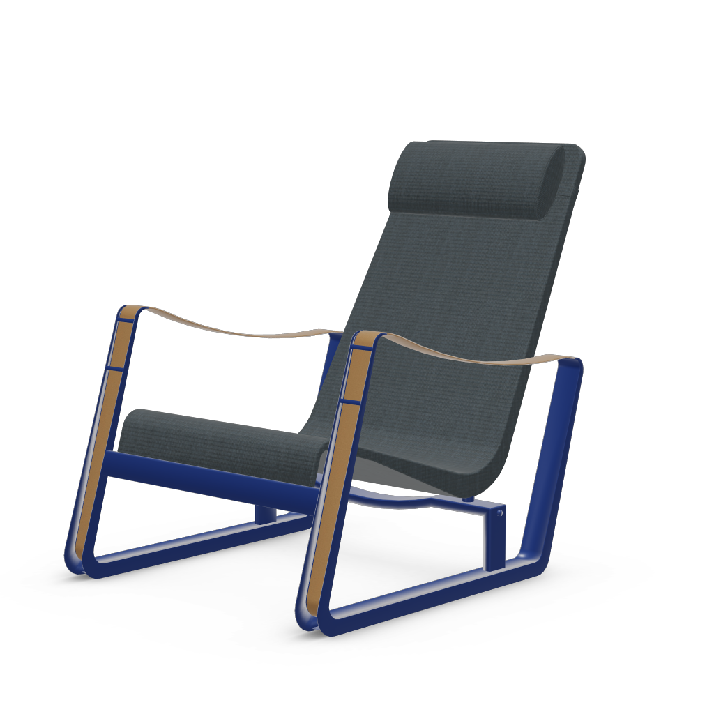 Cite Lounge Chair (Prouve Bleu Marcoule powder-coated (smooth)) by Vitra