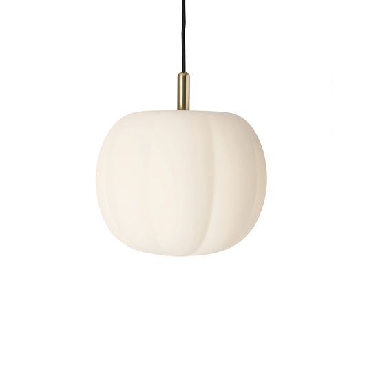 Pepo Pendant Lamp Medium Ø30 by Made By Hand #Opal White/ Brass