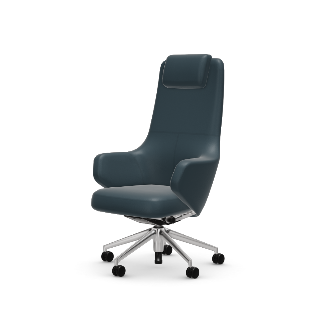 Grand Executive Highback by Vitra #Leather Premium F/smoke blue