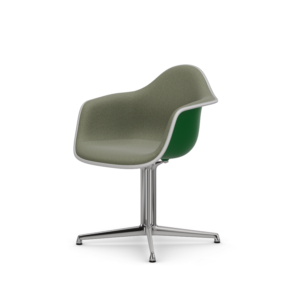 EAMES Plastic Armchair Dal (with Full Upholstery) (Color of Seat Shell -Green) (Request Info)