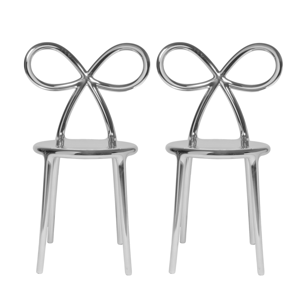 Ribbon Chair Metal Finish - Set of 2 pieces by Qeeboo