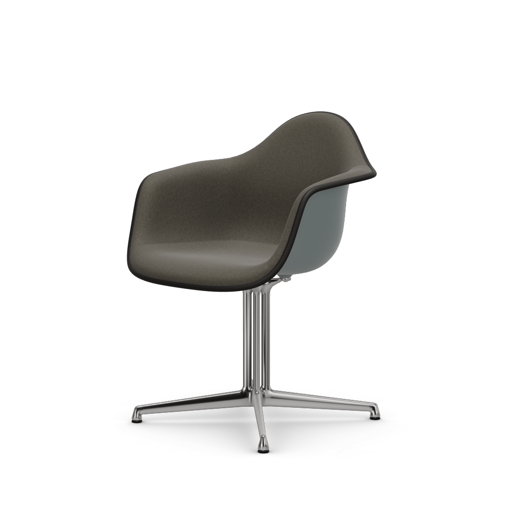 EAMES Plastic Armchair Dal (with Full Upholstery) (Color of Seat Shell -Light Grey) (request info)