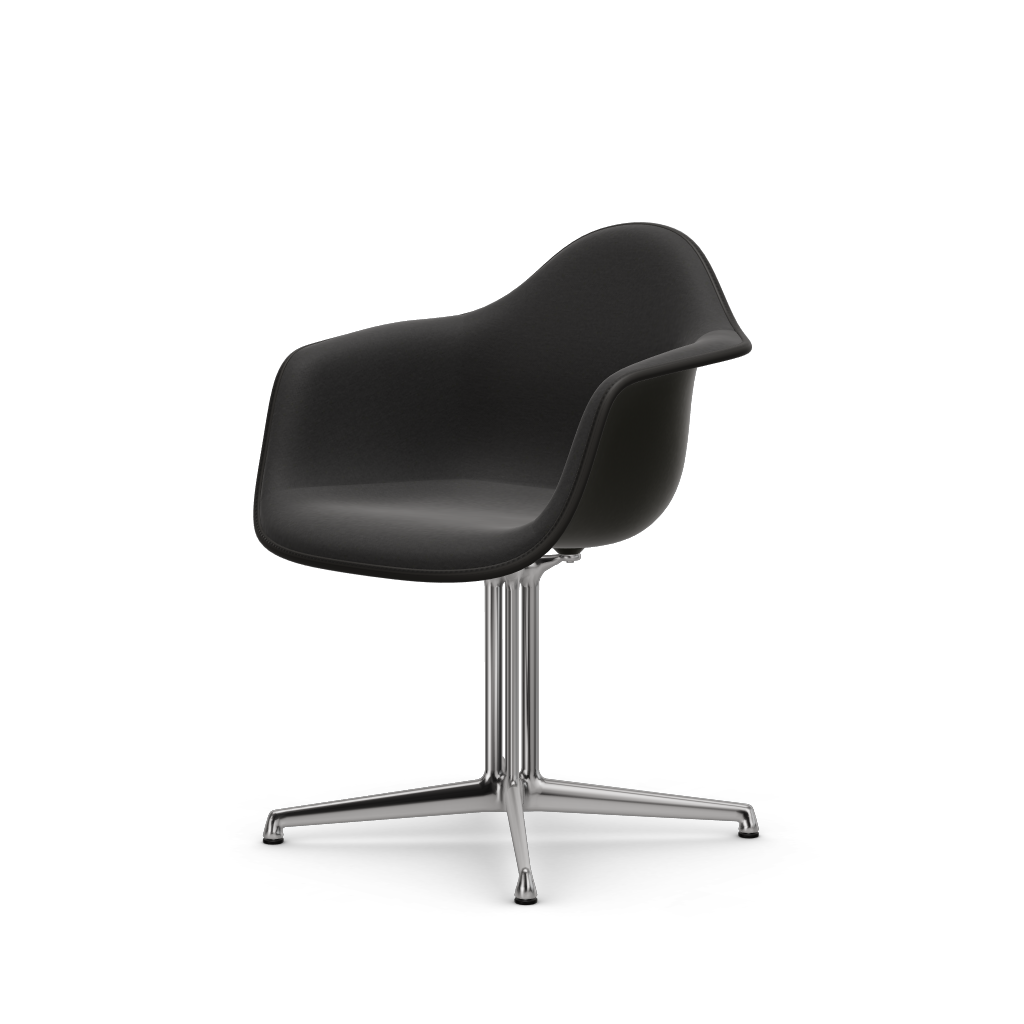 EAMES Plastic Armchair Dal (with Full Upholstery) (COLOUR OF SEAT SHELL -Deep Black) (Request Info)