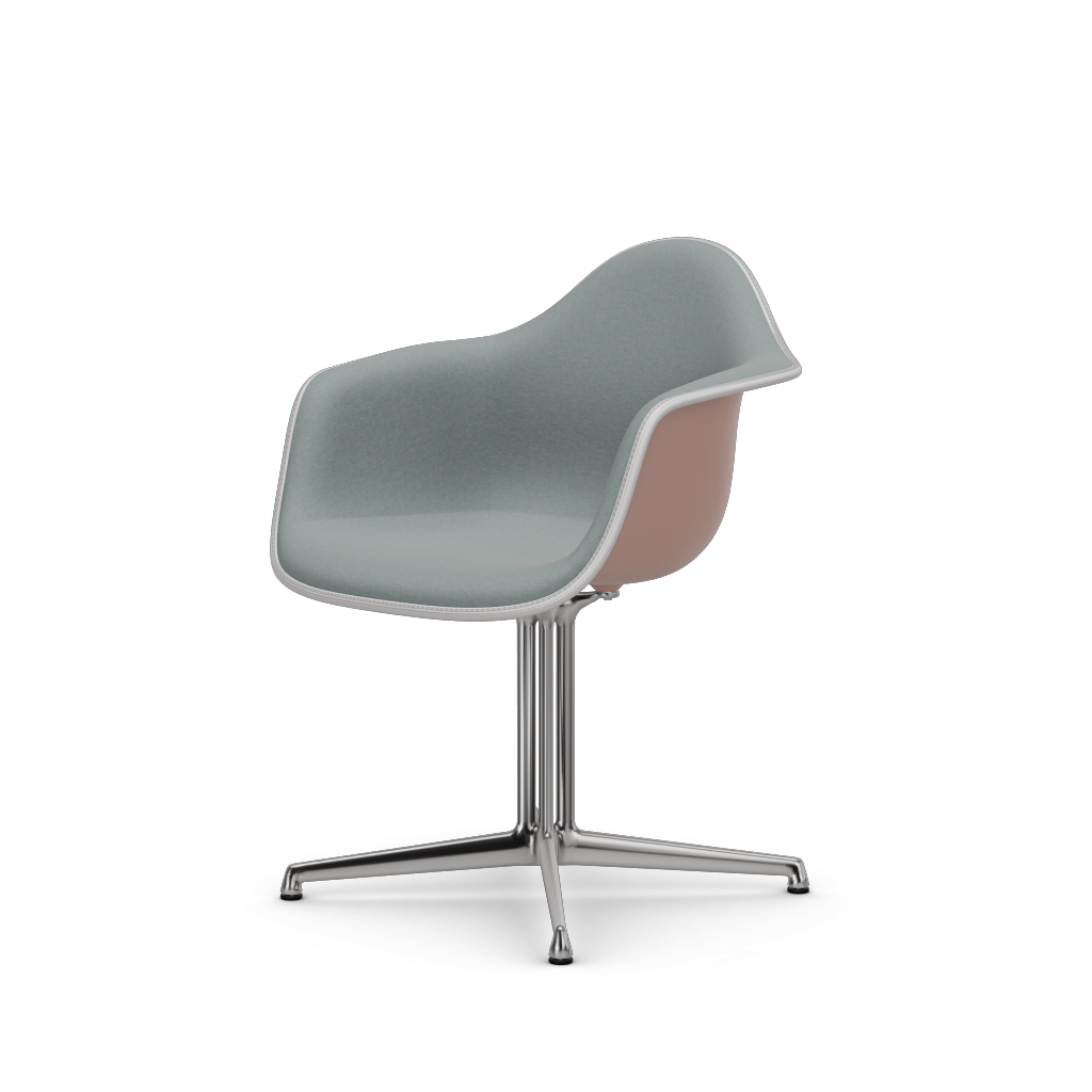 EAMES Plastic Armchair Dal (with Full Upholstery) (Color of Seat Shell -Pale Rose) (Request Info)