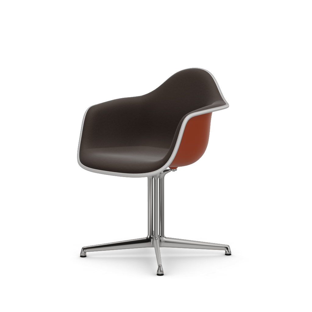 EAMES Plastic Armchair Dal (with Full Upholstery) (Color of Seat Shell -Rusty Orange) (Request Info)