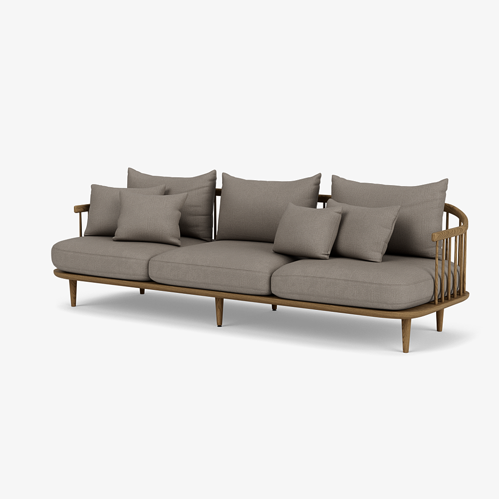 Fly Sc12 - 3 Seater Fabric Sofa by &Tradition #Hot Madison 094 / Smoked Oiled Oak