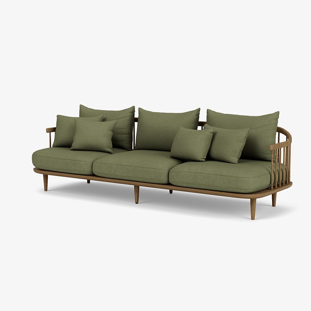 Fly Sc12 - 3 Seater Fabric Sofa by &Tradition #Hot Madison 135 / Smoked Oiled Oak