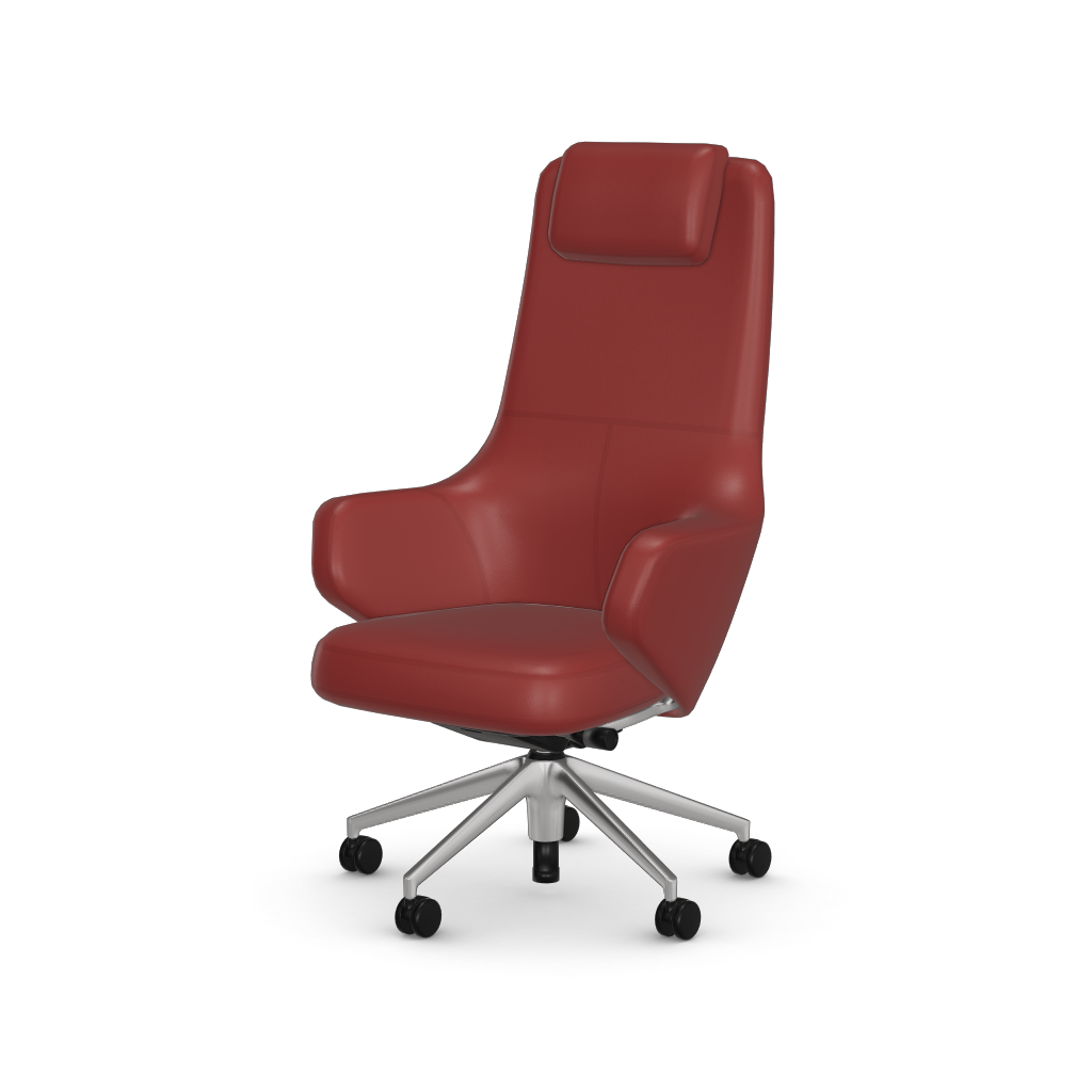 Grand Executive Highback by Vitra #Leather/red stone