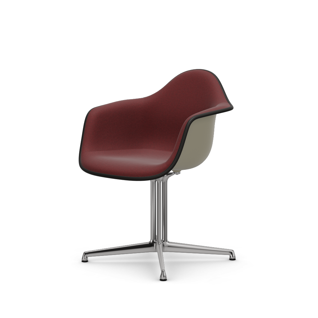 EAMES Plastic Armchair Dal (with Full Upholstery) (Color of Seat Shell -PEBBLE) (Request Info)