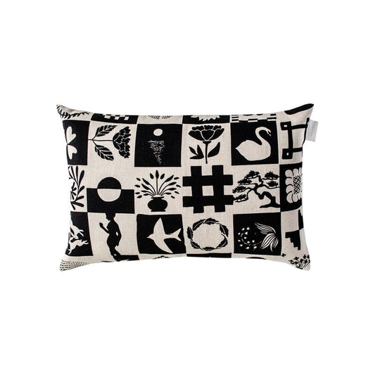 Kaukana kotoa cushion cover by Saana ja Olli #40 x 60 cm, beige - black #