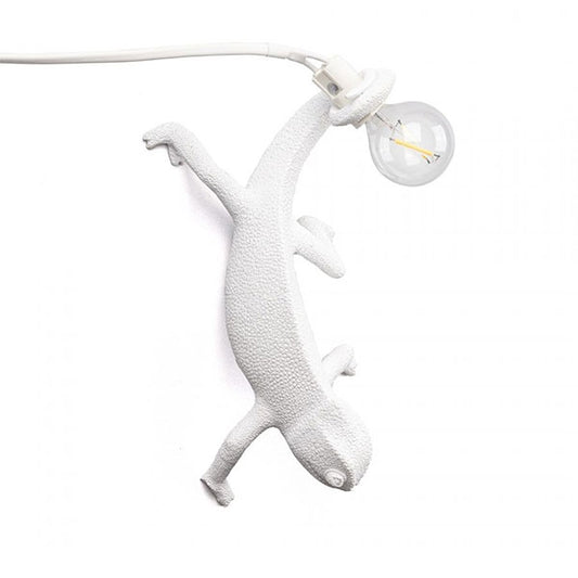 Chameleon Going Down Wall Lamp by Seletti #White
