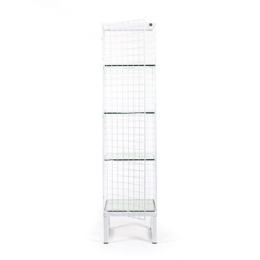 Metal cabinet with glass shelves Les Volières by Seletti #White#40x40xh.164