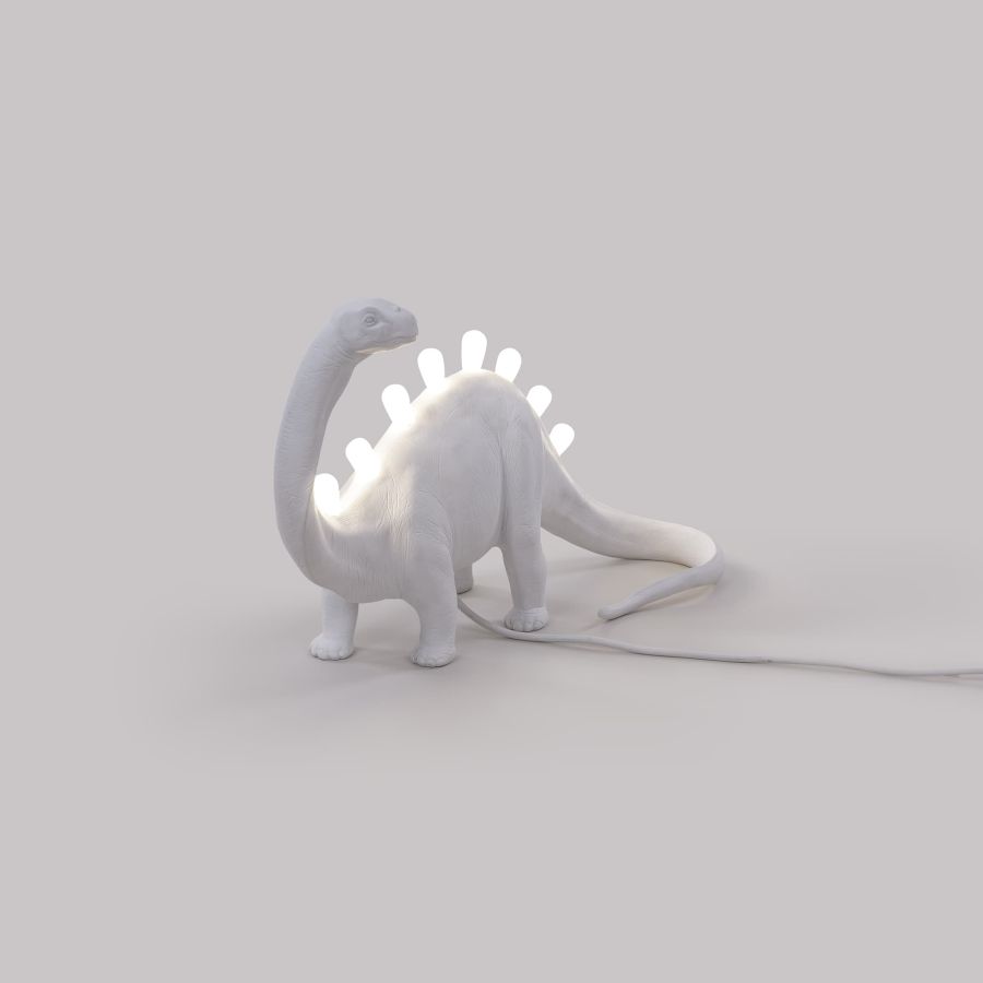 Resin Indoor Table Lamp Jurassic Lamp Bronto by Seletti #White