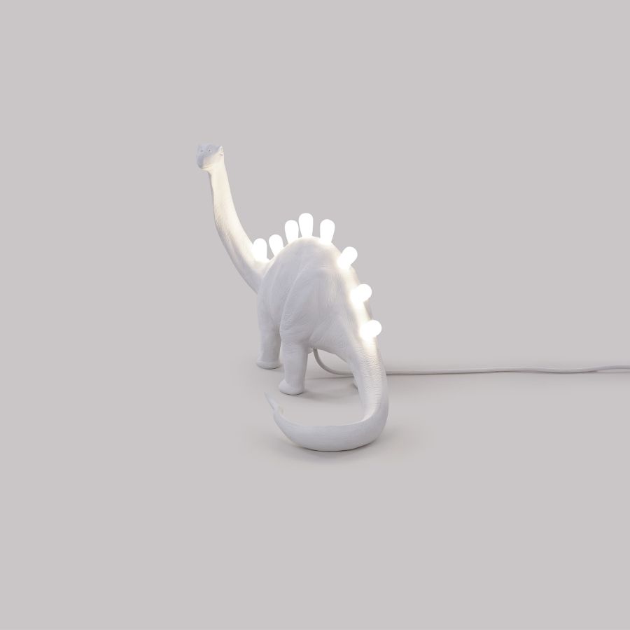 Resin Indoor Table Lamp Jurassic Lamp Bronto by Seletti #White